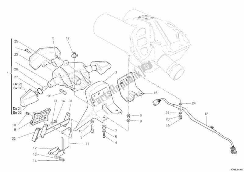 Wszystkie części do ? Wiat? A Tylne Ducati Multistrada 620 USA 2006